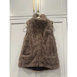 Dylan Los‎ Angeles Faux Fur Reversible Vest Gray Black Gorpcore Camping Outdoors